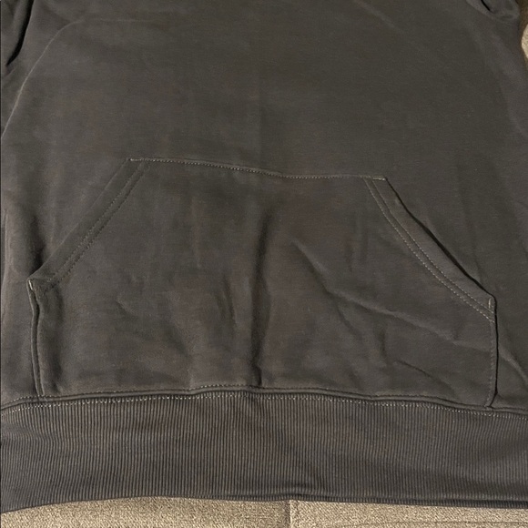 The North Face Charcoal Hoodie with Vibrant Orange Sleeve Design - Picture 6 of 14